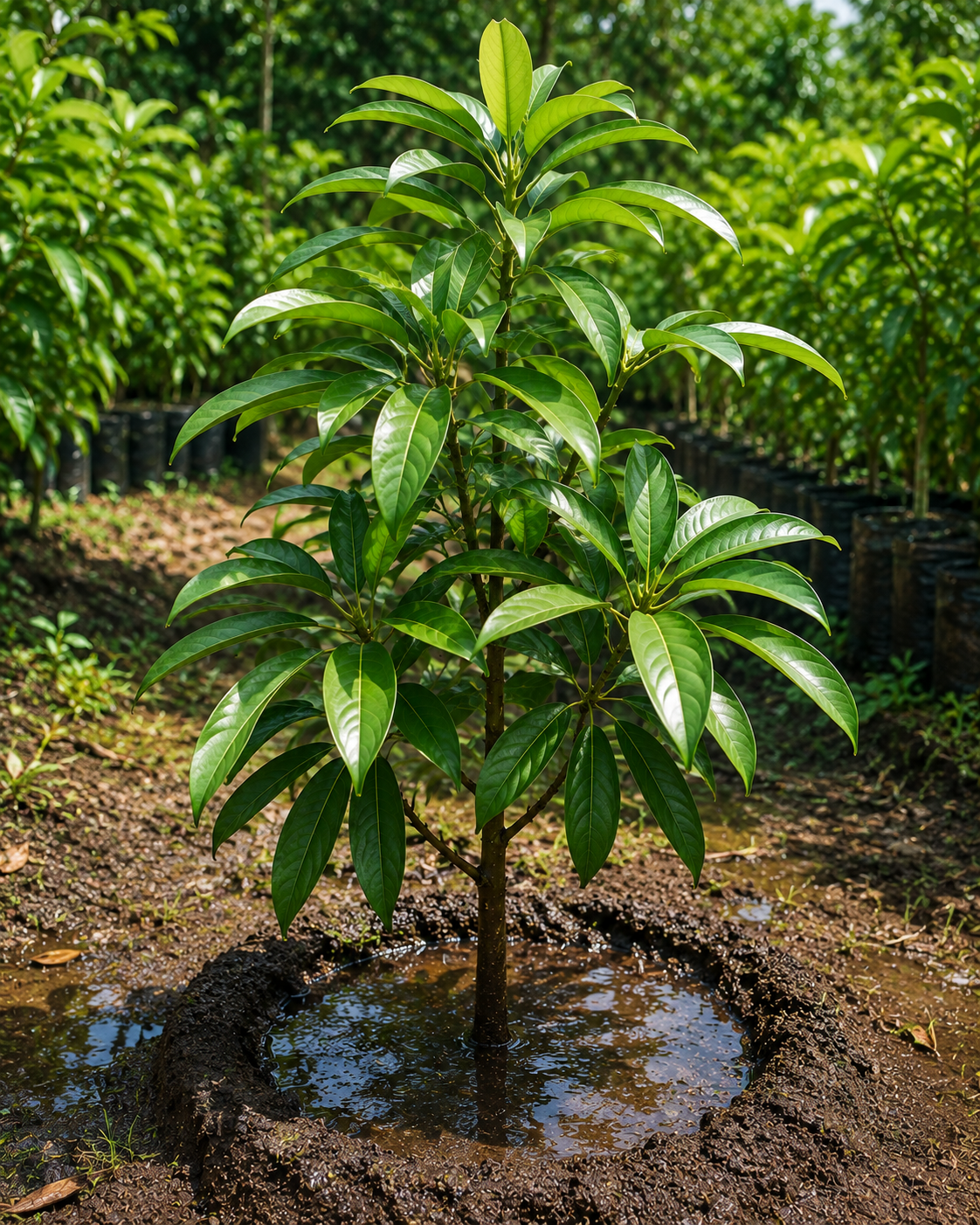 Well Watered Chiku Plant